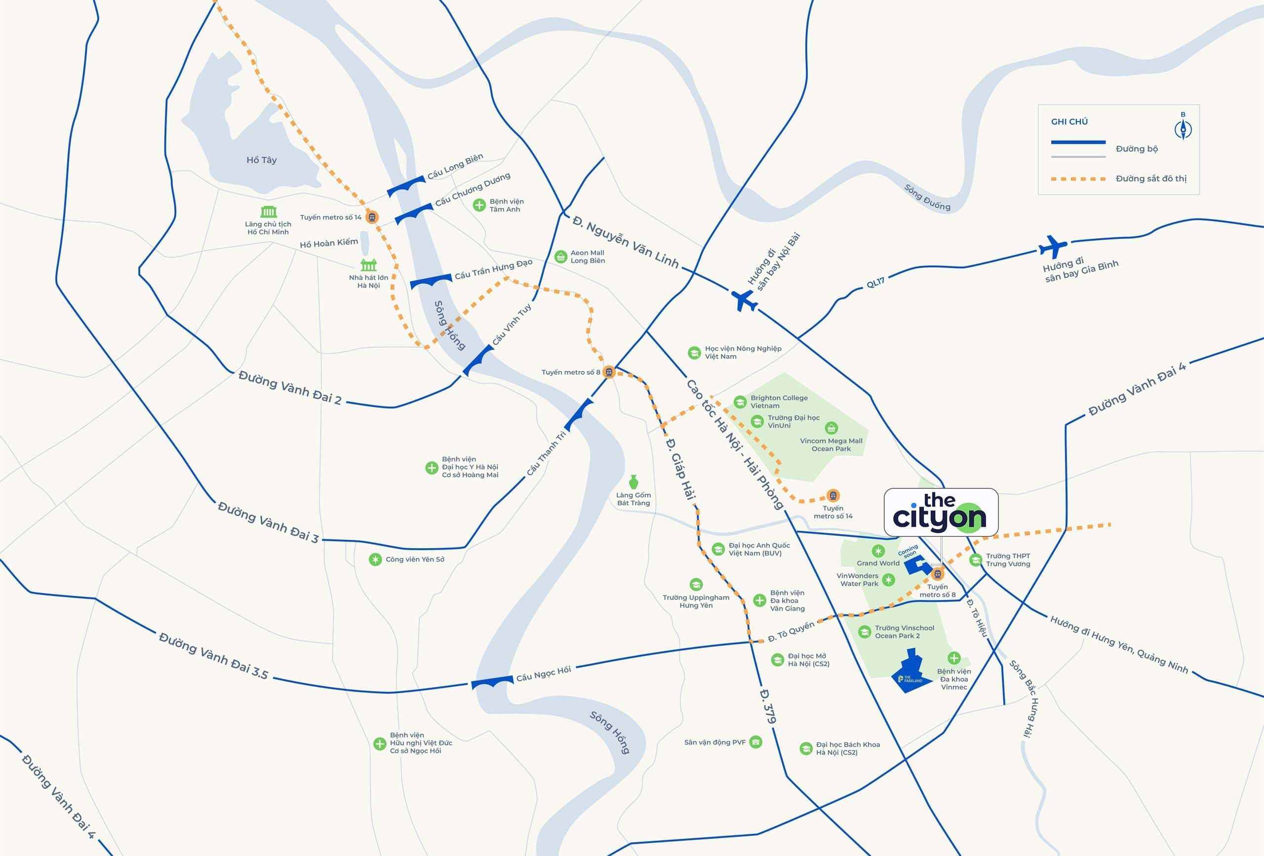 Bản đồ vị trí và kết nối giao thông dự án The CityOn